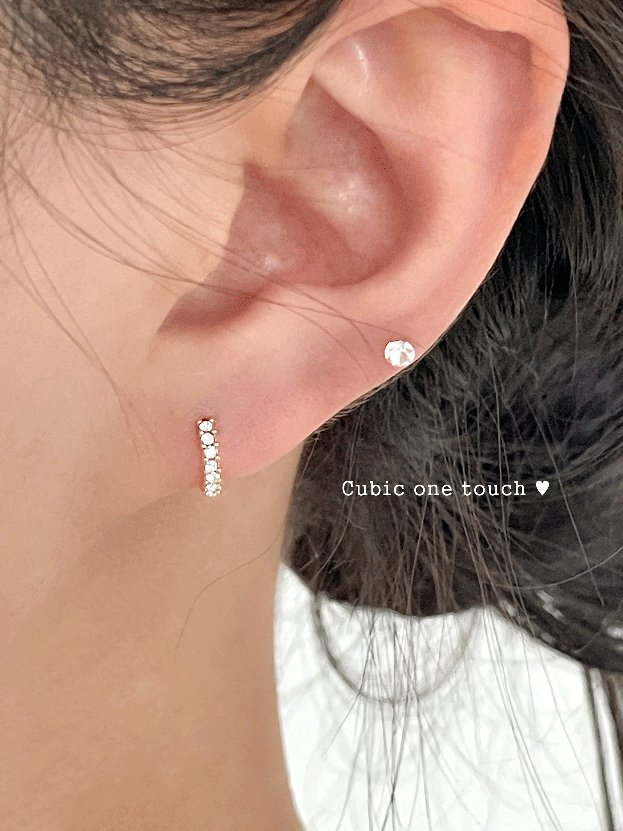 미니미 큐빅 원터치링(3color)