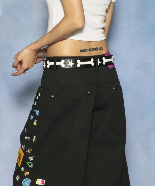 GBT004 스타본 아플리케 벨트 (BLACK)