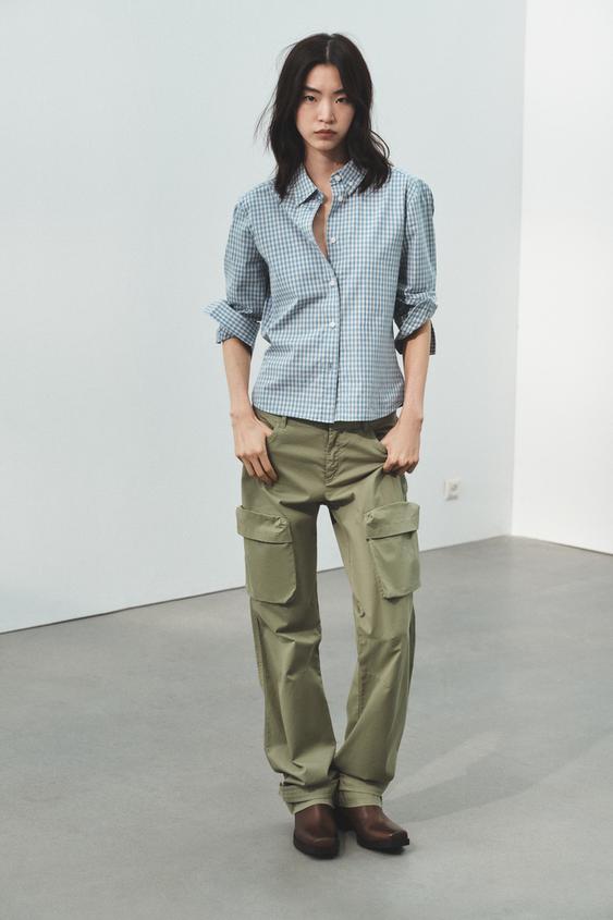 슬림핏 체크 셔츠