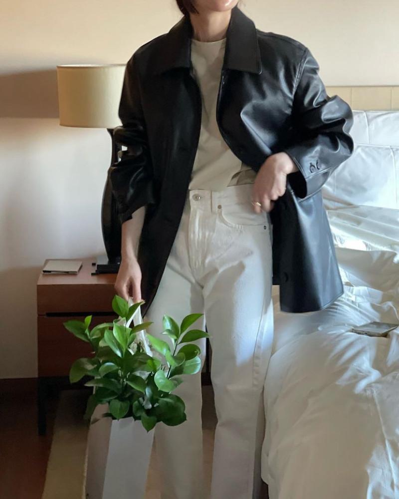 브론즈 네이쳐 가죽자켓 카라 싱글버튼 레더 jk