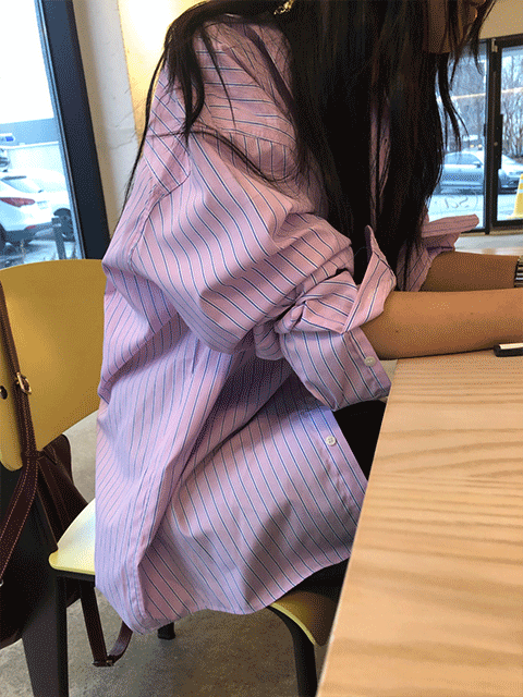 리스 oversize stripe shirt (3color)