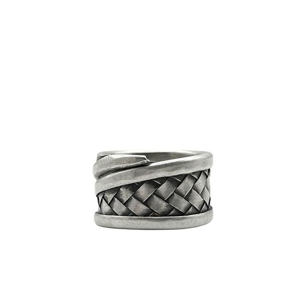 KAREN HILL TRIBE silver Layered Wrap ring_Weaving