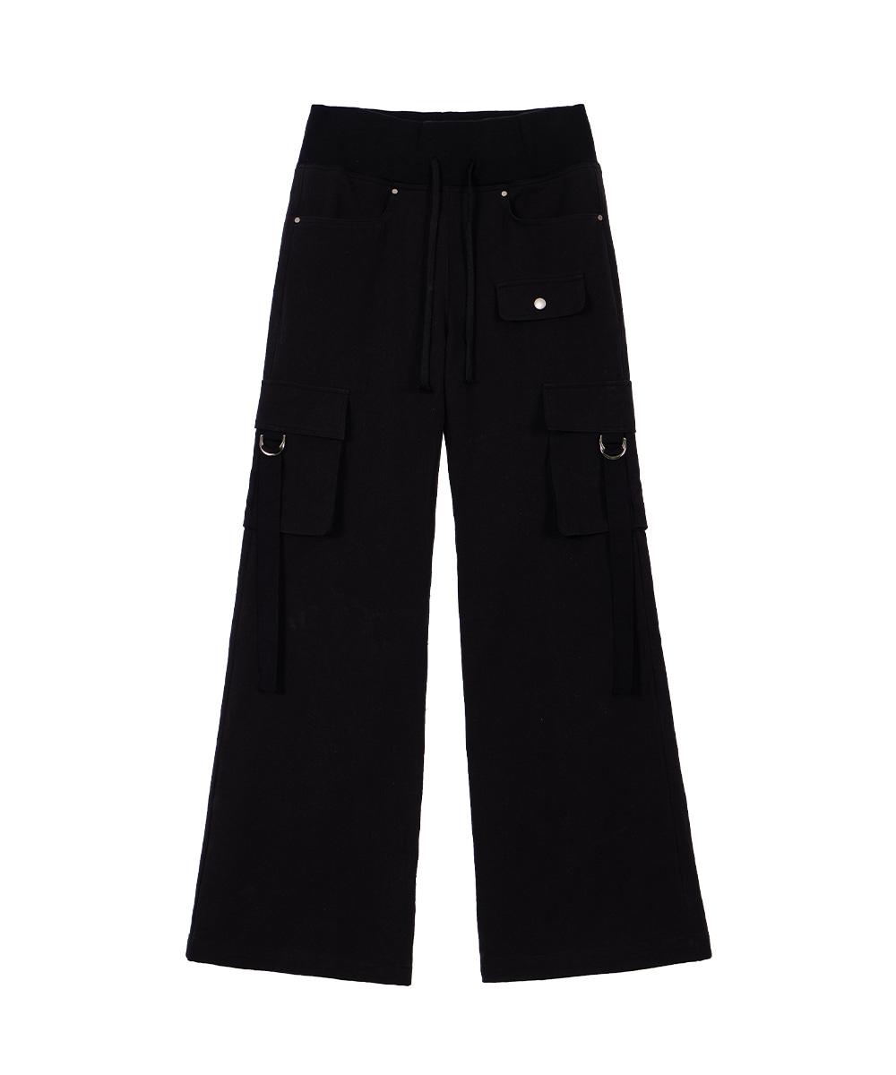 Cargo Slim Bootcut Pants [Black]