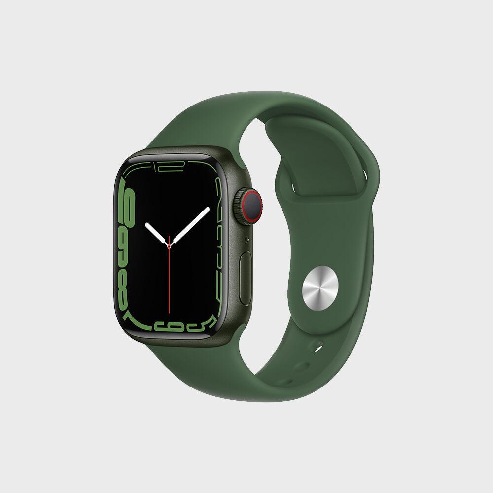 Apple 애플워치 7 41mm 셀룰러 그린 알루미늄 케이스 클로버 스포츠밴드 (MKHT3KH/A)