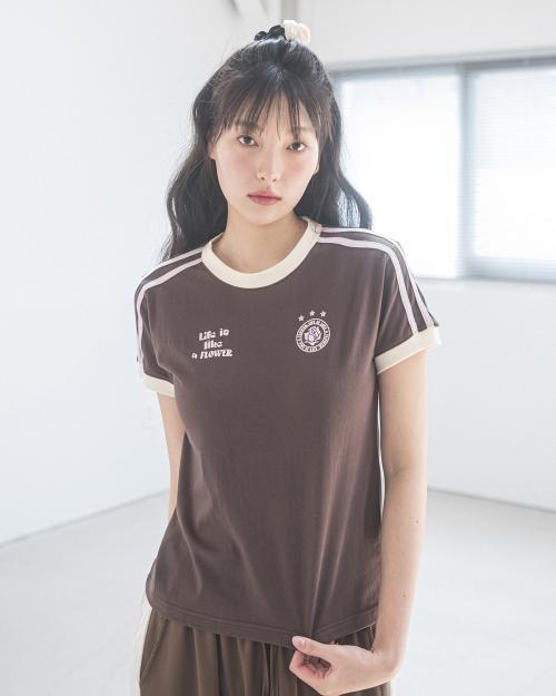 COLOR BLOCK W LLF S/S TEE(BROWN)