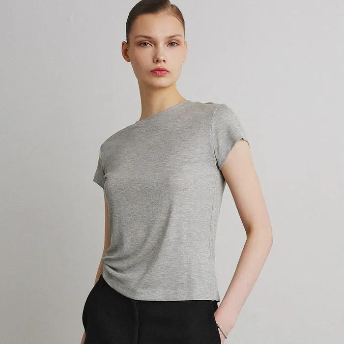 JERSEY FITTED T-SHIRT_MELANGE