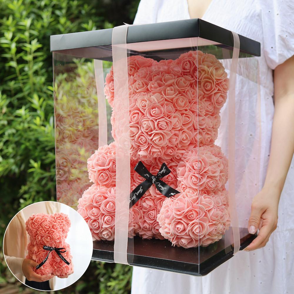 장미곰돌이 플라워박스 꽃 선물 졸업식 비누꽃 꽃다발 사탕 로즈베어