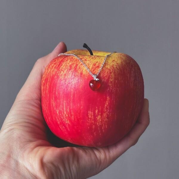 Autumn orchard - chalcedony apple necklace