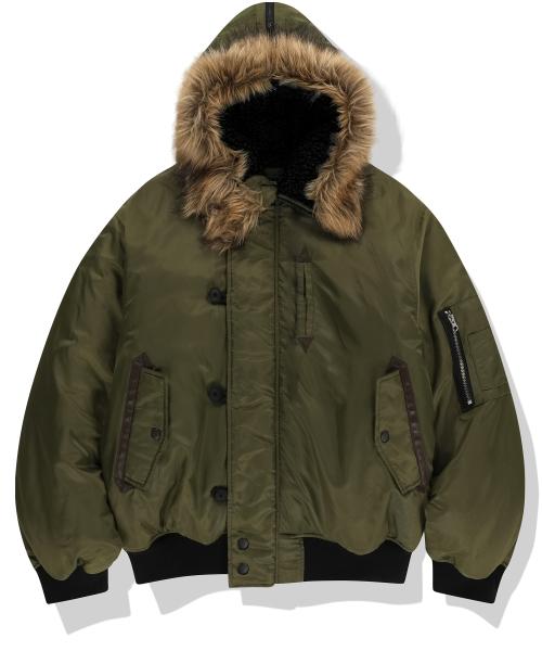 Fur Hooded N2B Bomber Jacket - Khaki