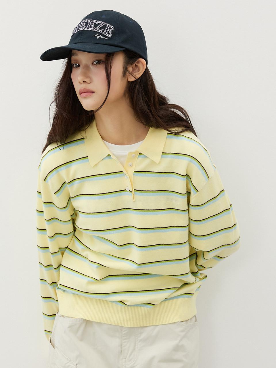 [시크릿] 멀티 스트라이프 카라 니트_3COLORS