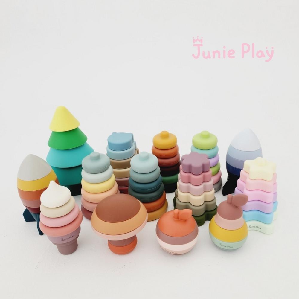 핑거타워 15개월 돌 아기 장난감 컵쌓기 놀이 실리콘 교구 링끼우기