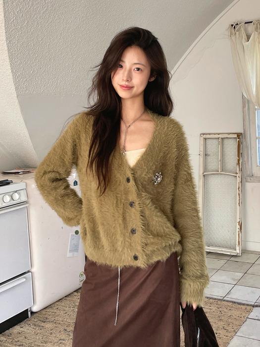 [채랑 PICK] HAIRY PLUME KNIT CARDIGAN [3COLORS]