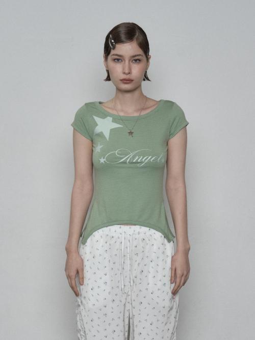 STRIPE ANGEL TOP / GREEN