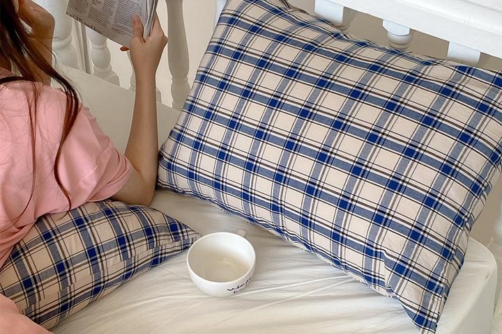 순면 모노 체크 베개 커버 2size 4colors