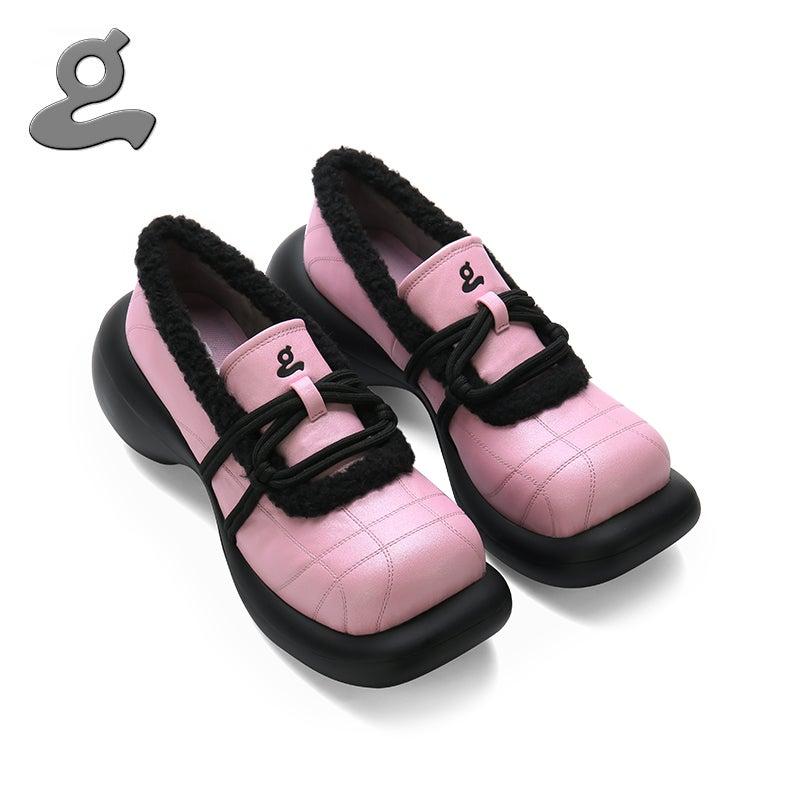Pink-black platform shoes"magician"