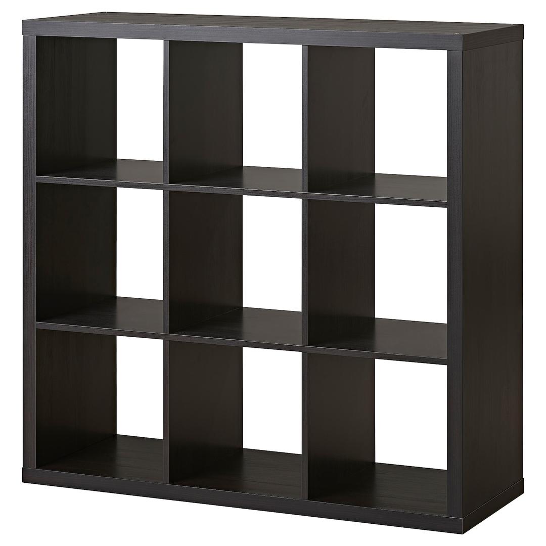 KALLAX Shelving unit - black-brown 112x112 cm