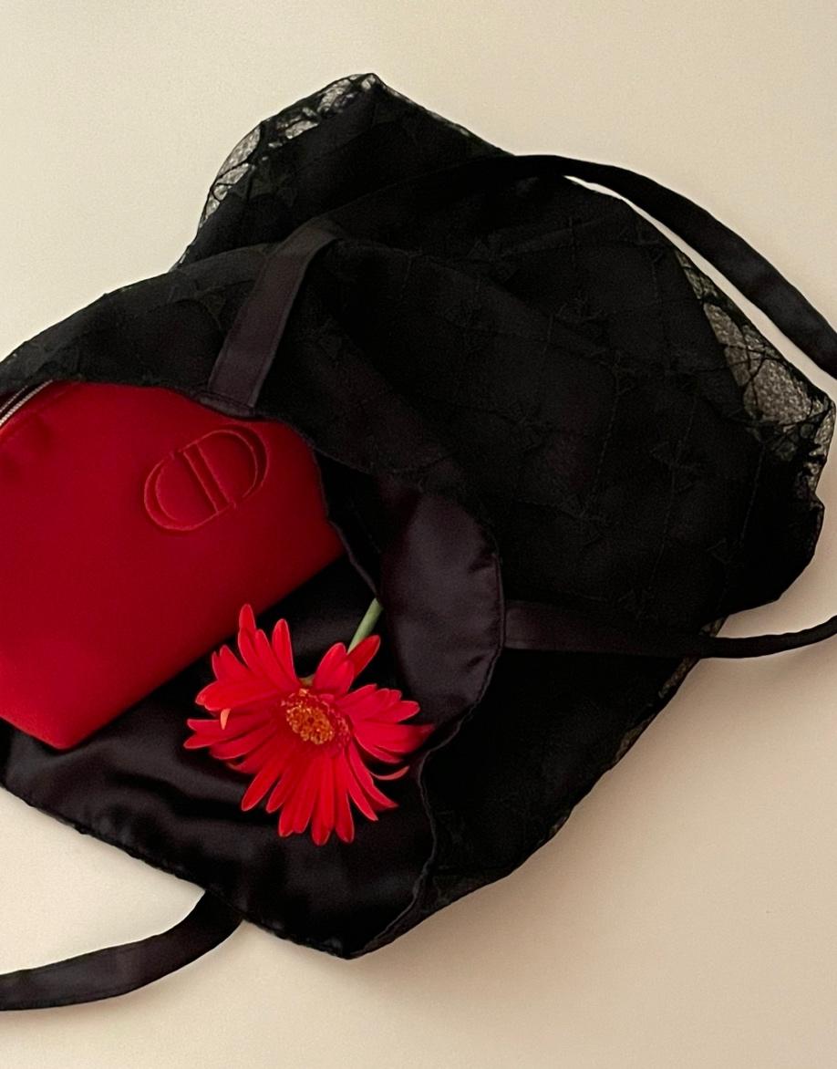 Satin Ribbon Bag- Black(한정수량)