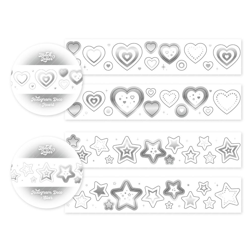 Deco_키스컷테이프 / 홀로그램박 하트, 별 (2종)