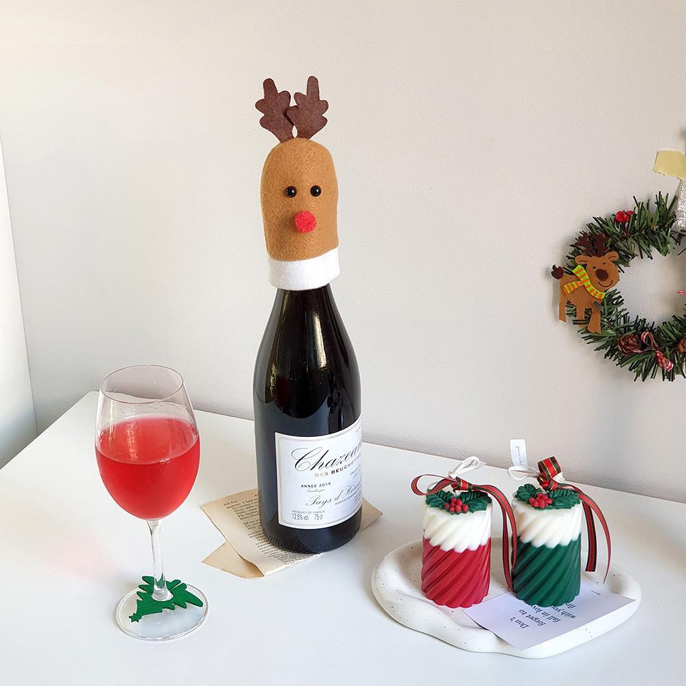 크리스마스 와인병 루돌프 모자 / 와인 성탄절 파티 테이블 소품 홀더 선물 장식 홈파티
