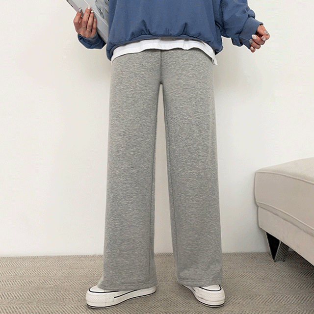 (기장선택ok) 밍크융기모 y존부각없는 인생핏 밴딩와이드 통바지 3color