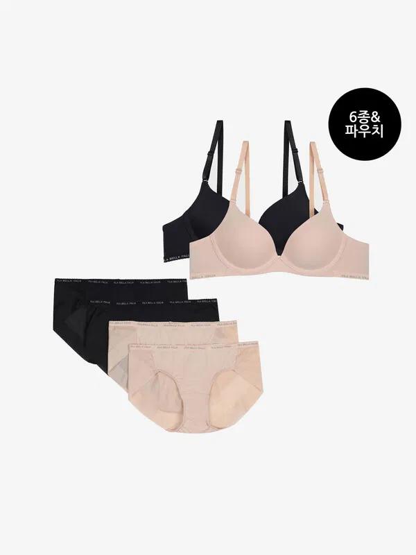 UNDERWEAR 베이직 와이어 브라 팬티 6PACK