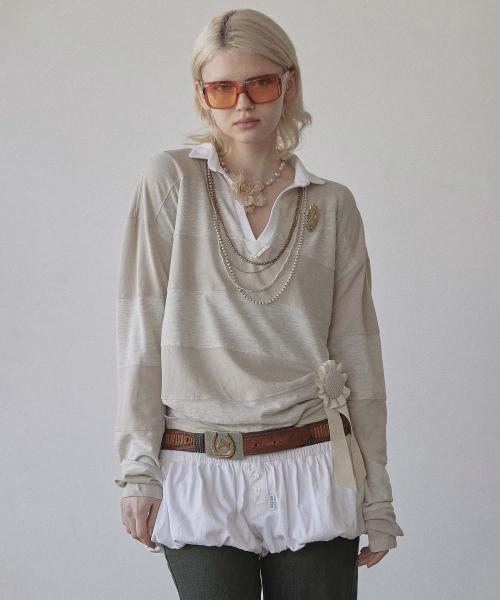 Rugby Striped Polo Jersey Oatmeal/Raw