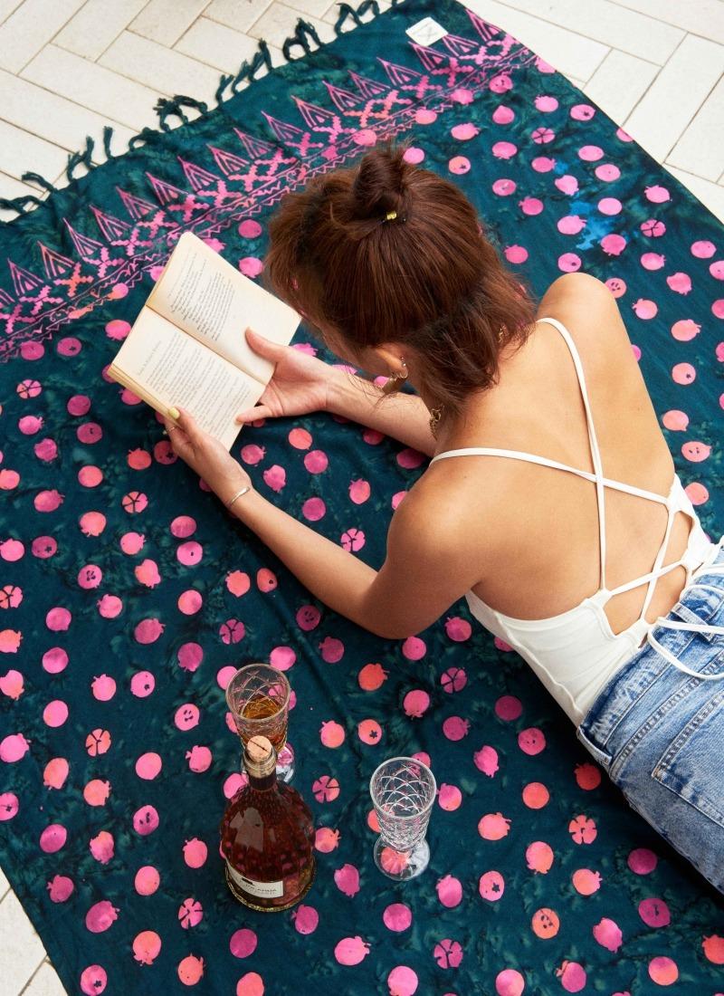 [Sarong] Mangosteen - Teal Pink