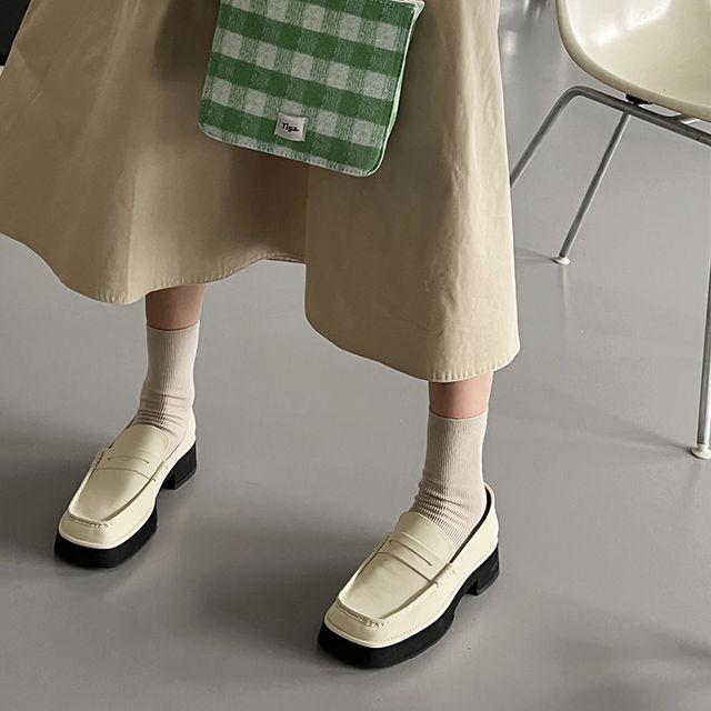 르레베 플랫폼 스퀘어토 키높이 통굽 데일리 로퍼