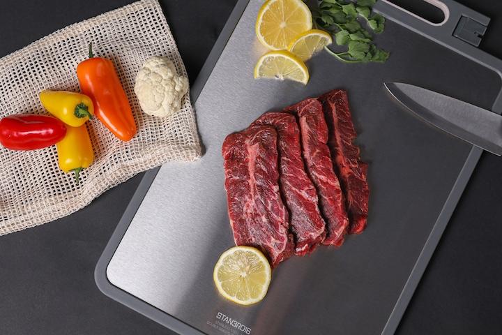 스테인리스 316 올인원 양면 도마 (논슬립/듀얼 칼갈이/다용도강판)