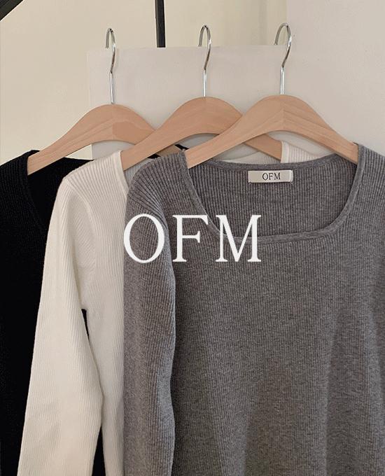 메리어라운드 [이너니트][ofm] 데일리 골지 스퀘어 트임 니트 (knit)(비스코스52%)