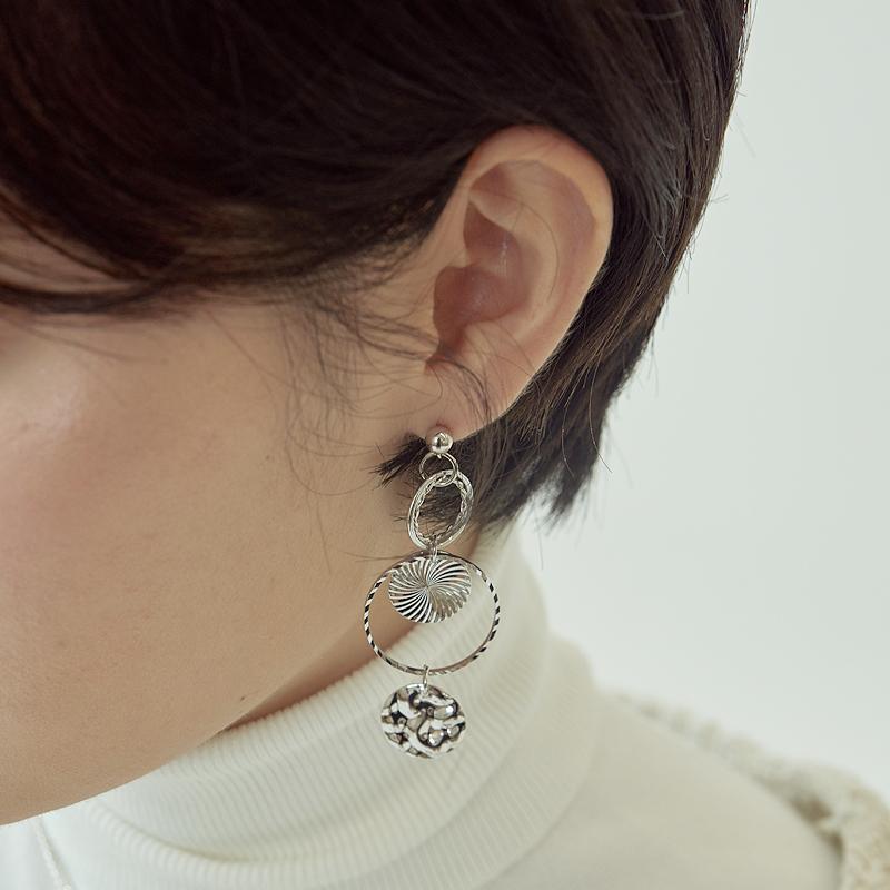 트리플 서클 귀걸이 (실버)