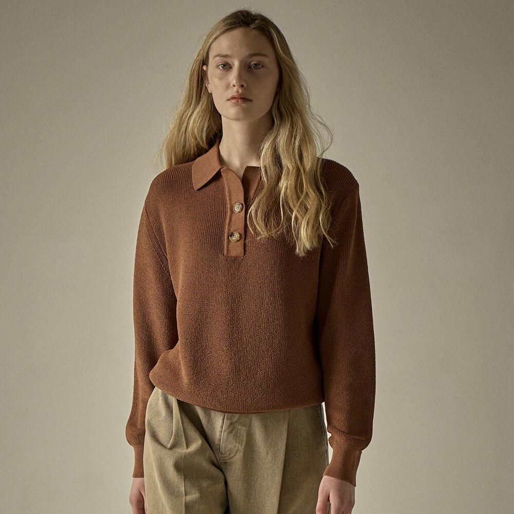 [3/17 예약배송] 오픈카라 폴로셔츠_cinnamon brown