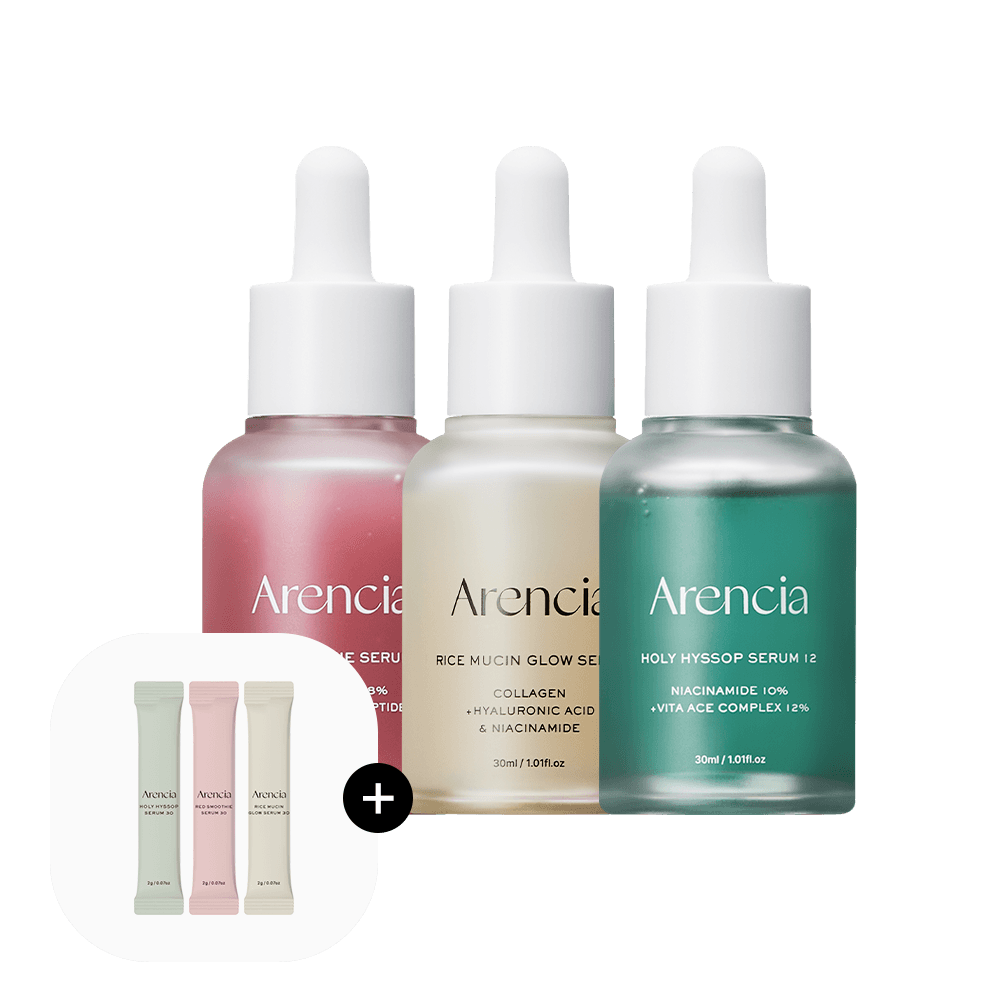 홀리 히솝 세럼 12 30ml + 레드 스무디 세럼 8 30ml + 라이스 뮤신 글로우 세럼 30ml