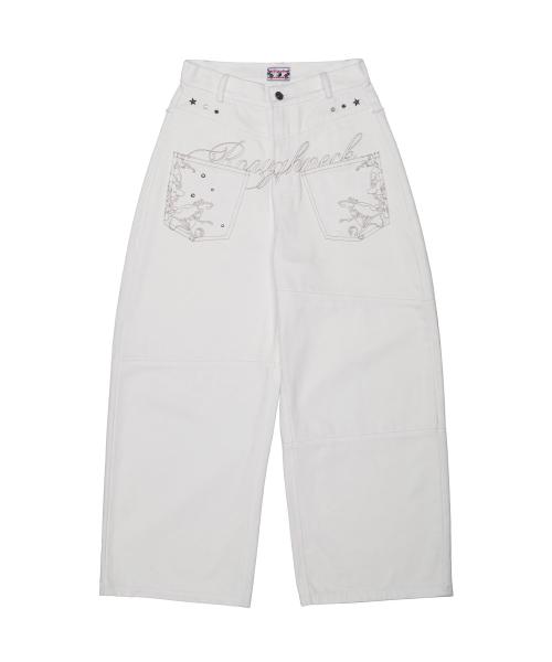 백플레어 커브드 팬츠 화이트