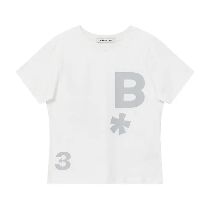 B logo 슬림핏 티셔츠 [화이트]
