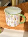 수심 Vintage Flower Cup 빈티지 플라워 머그 컵 홈카페 물컵 그리너리 그린