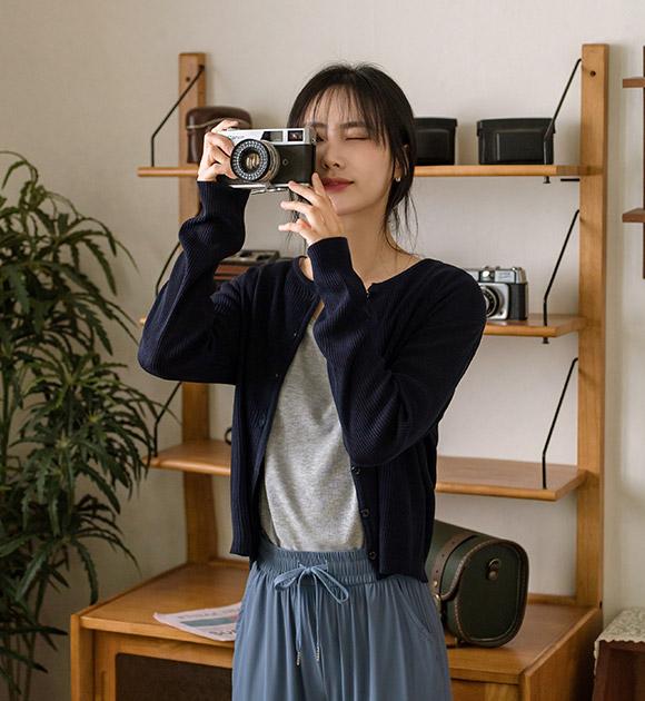 코루 슬림골지 썸머가디건