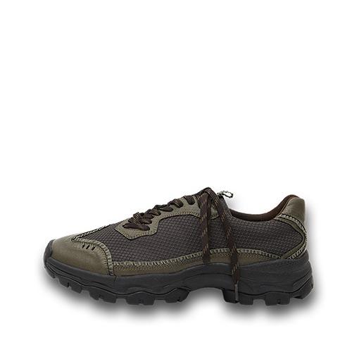 Curved Lace Sneakers "ASH KHAKI\"