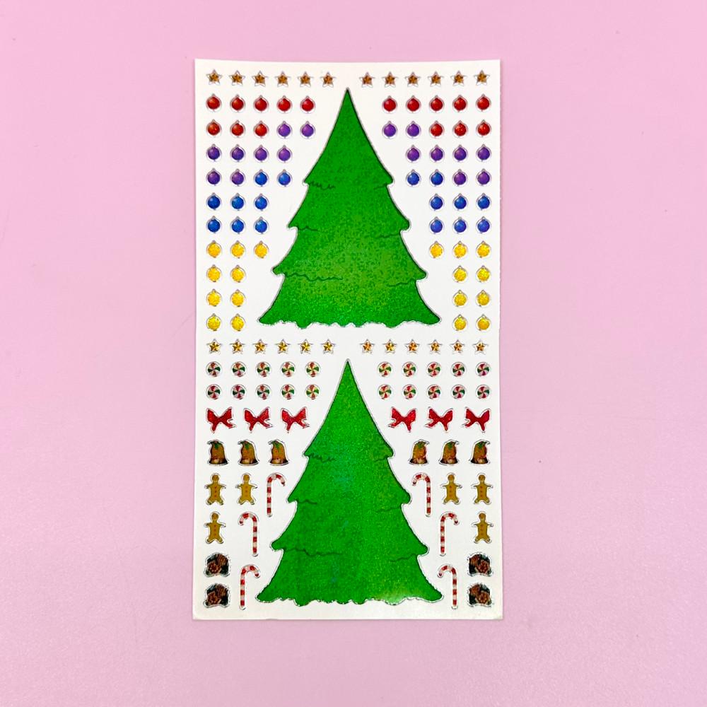 [중고] [고전문구] 크리스마스 트리 꾸미기 홀로그램 스티커