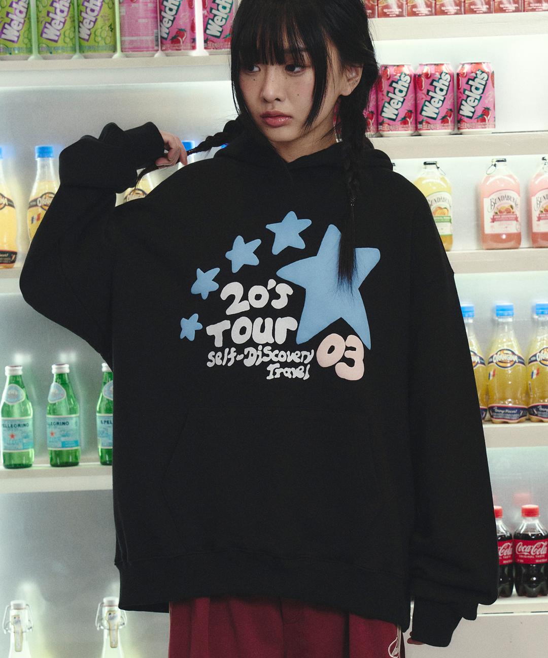 트웬티 스타 후드티 블랙