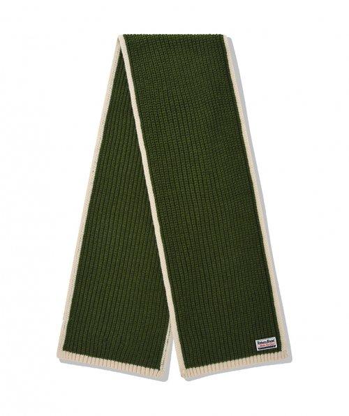 배색 머플러 그린