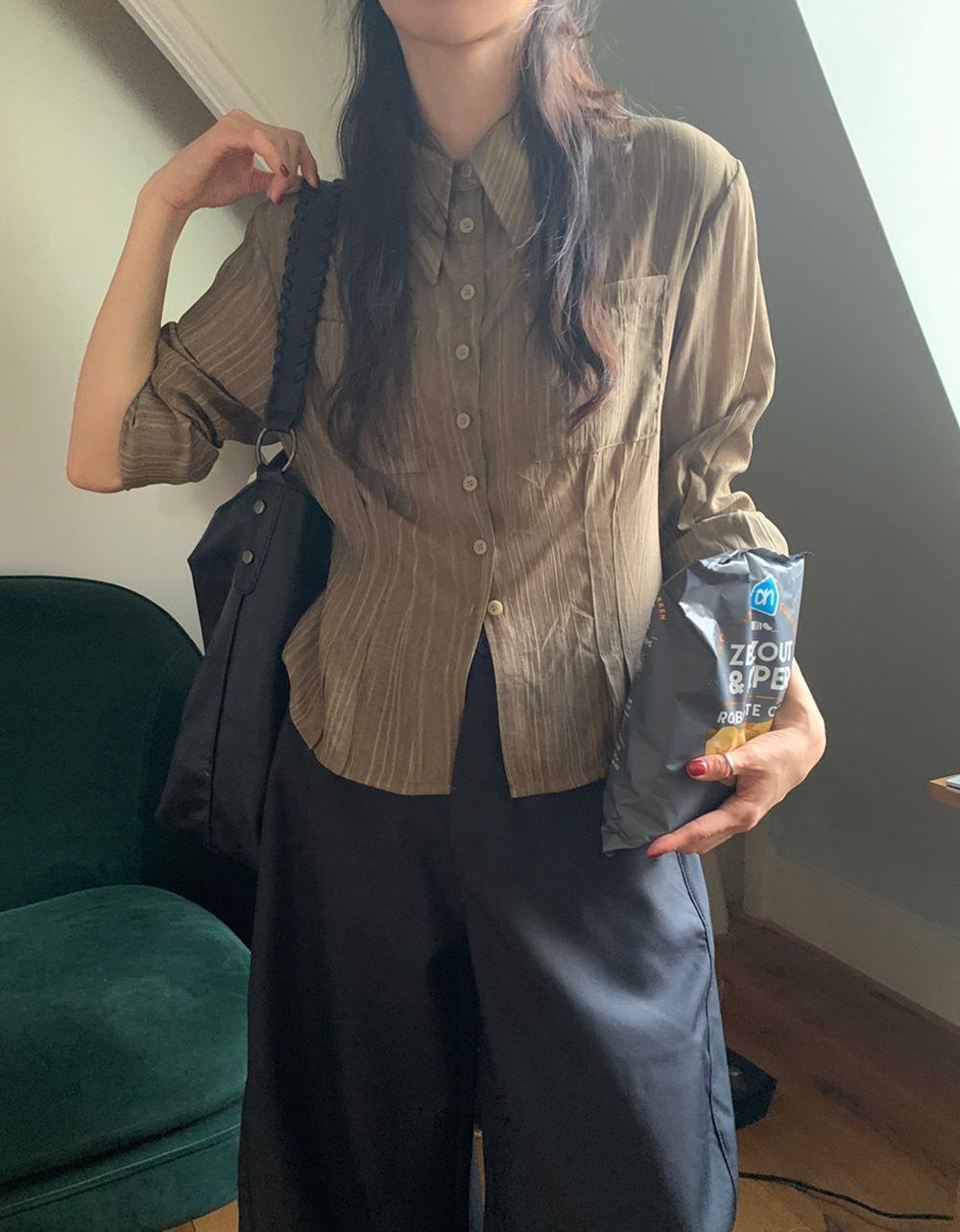 오브나인 르셀 플리츠 shirts