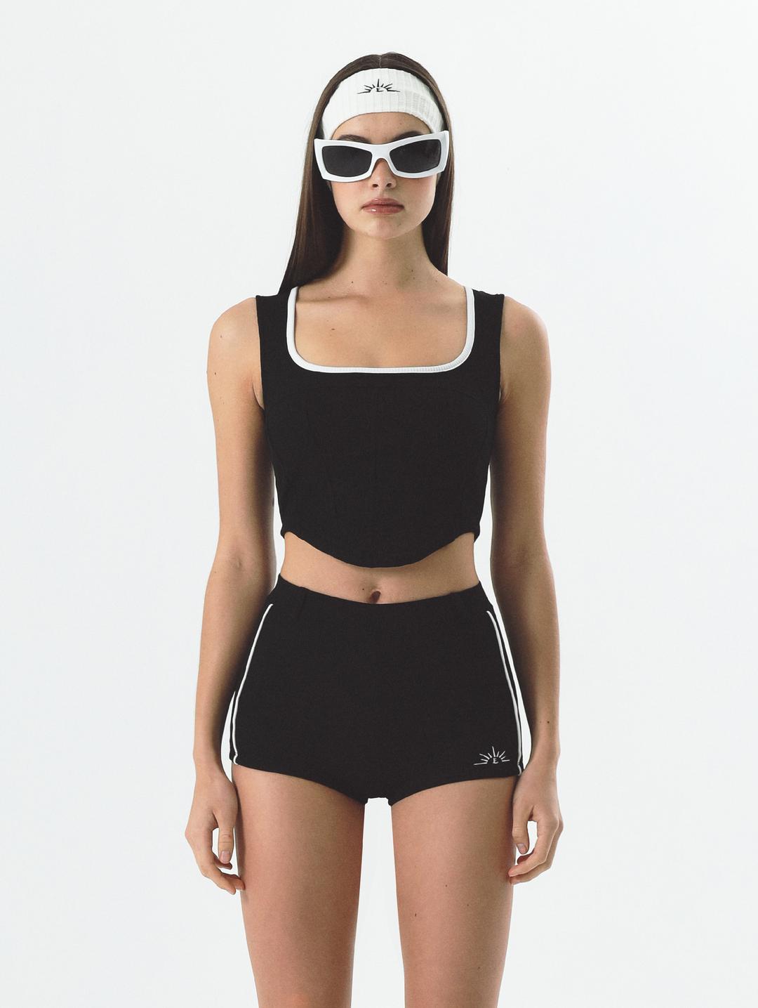 BLACK SQUARE NECK  SET