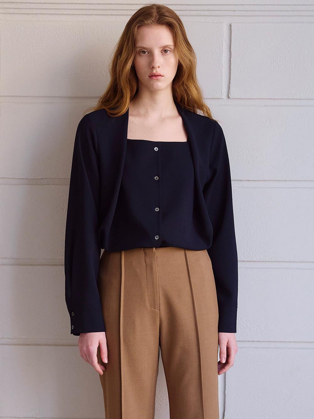 드레이프 스퀘어 블라우스 - 4차 예약주문