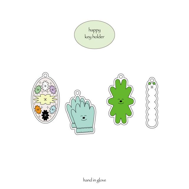 [hand in glove] happy key holder (4 types)