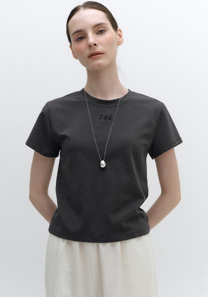 [2nd] PLAIN T-SHIRT_CHARCOAL