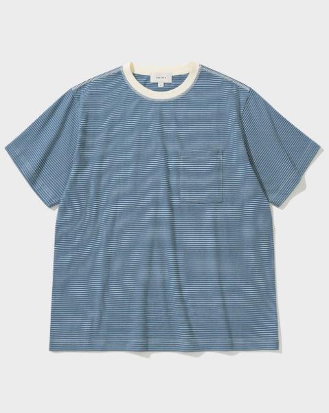 [SHIRTER] TWO TONE STRIPE T-SHIRT (STRIPE BLUE)