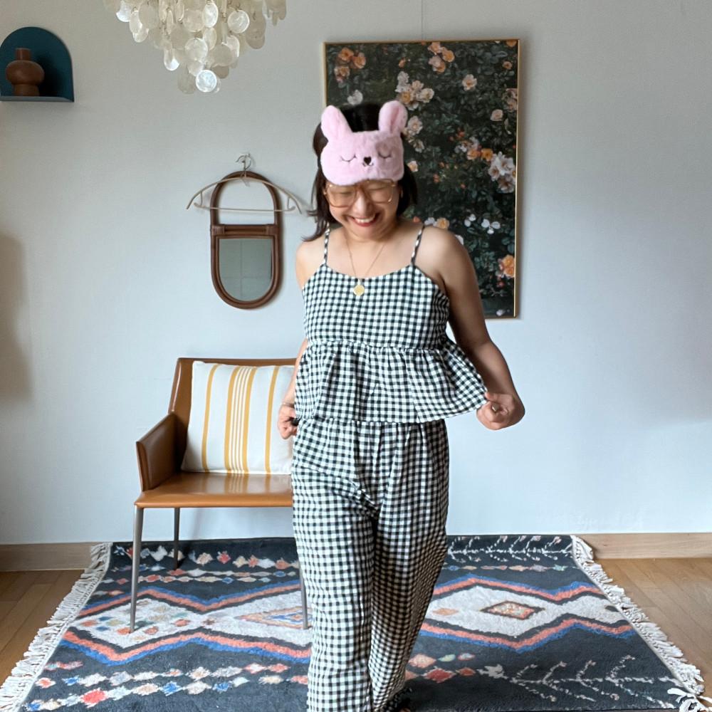 깅엄체크 홈웨어세트