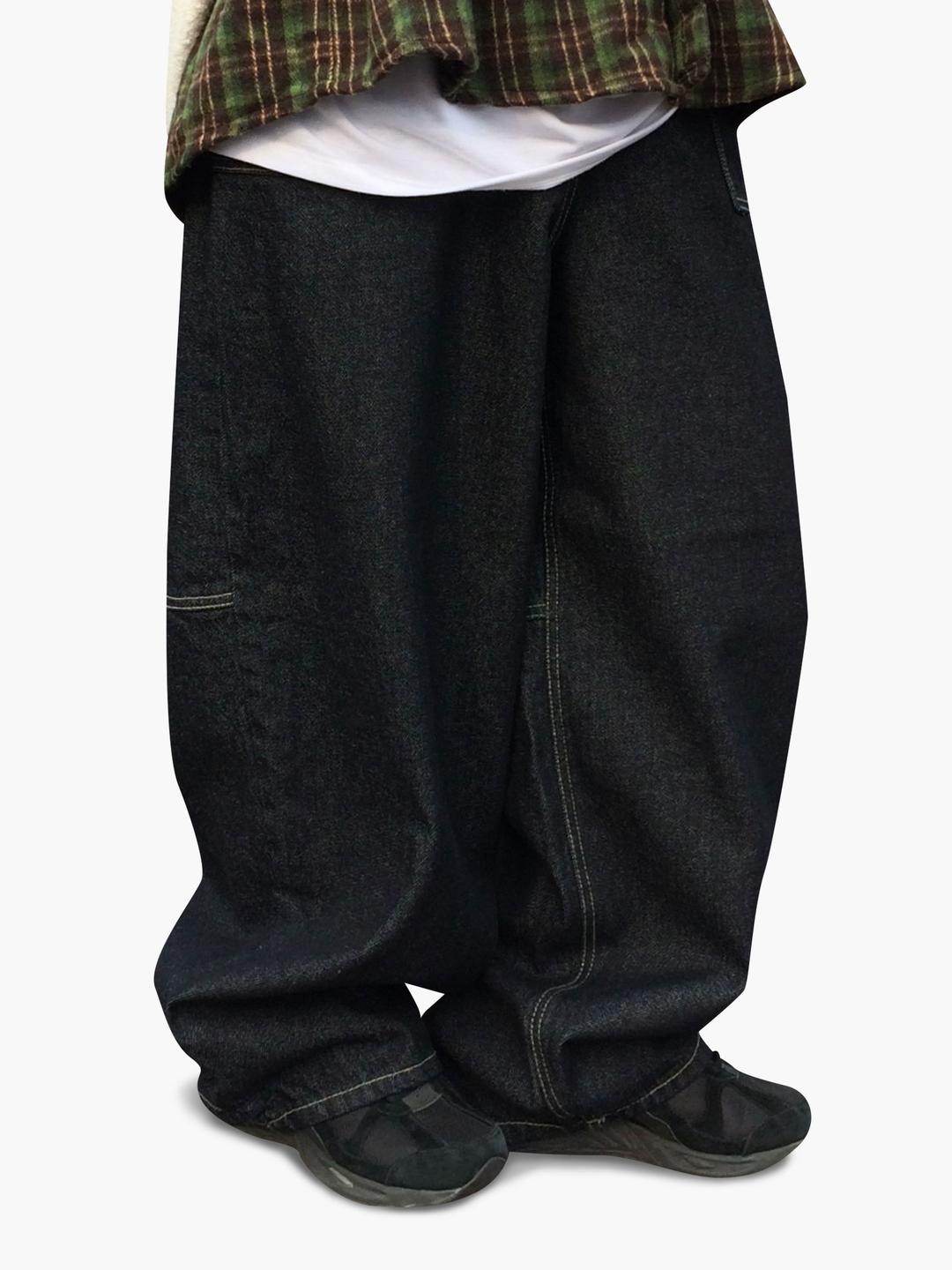 야크 스티치 생지 벌룬 와이드 팬츠