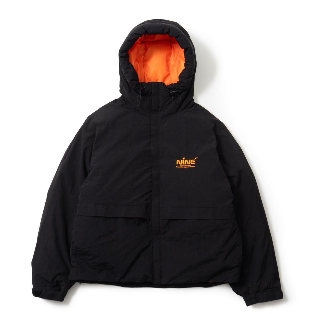 Space Logo Hooded Down Jacket - Black / M